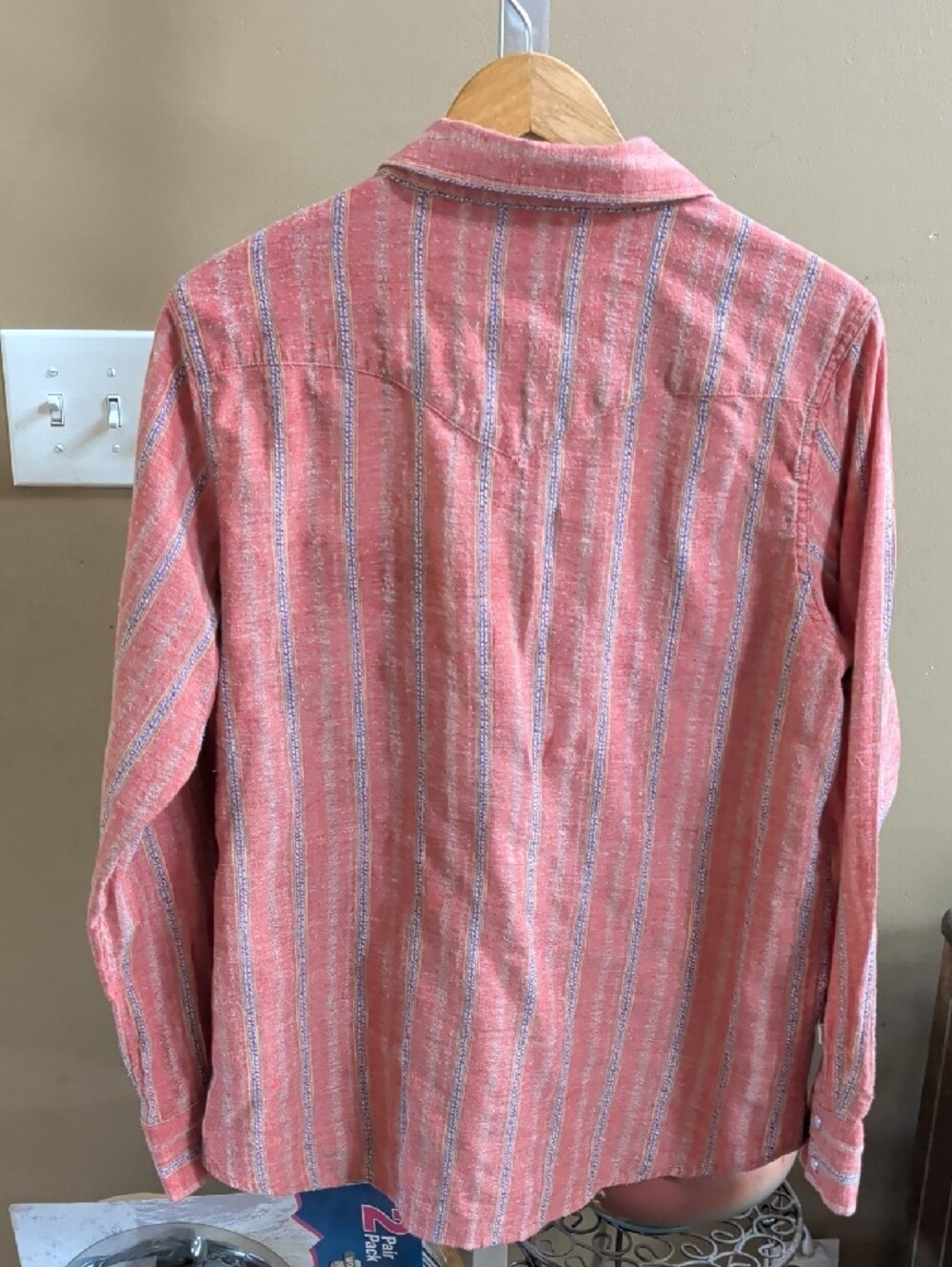 Kimes Ranch Coral Striped Button-Up Western Shirt - Picture 3 of 4